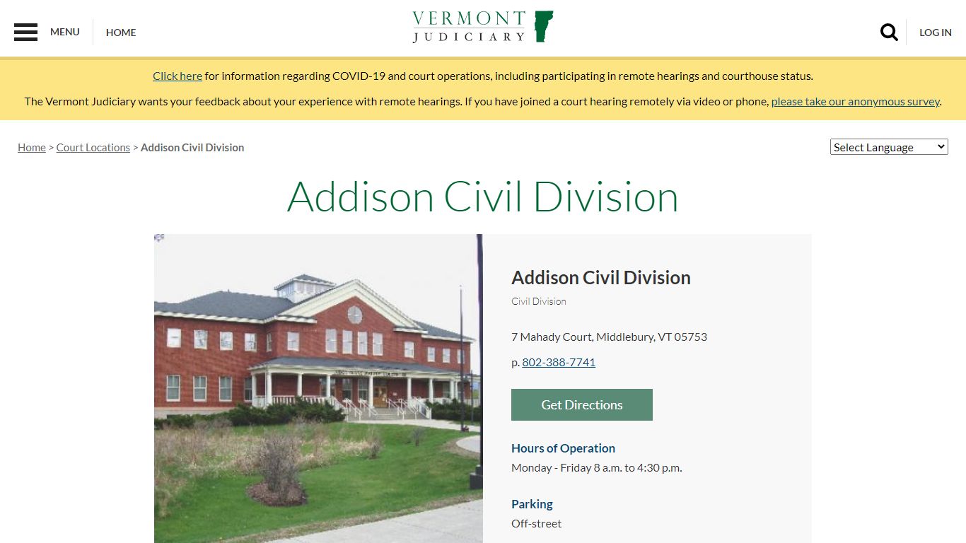 Addison Civil Division | Vermont Judiciary